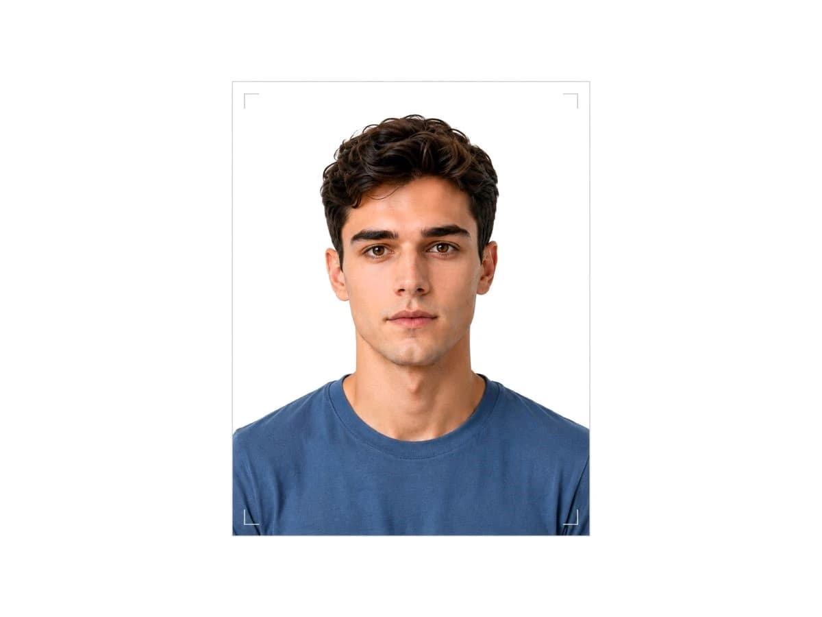 Clean passport photo result after editing